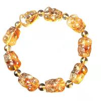 Quarz Armbänder, Gelbquarz Perlen, Fabelhaft wildes Tier, unisex & verschiedene Größen vorhanden, gelb, Länge:ca. 18 cm, verkauft von PC