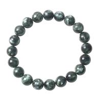 Quartz Bracelets, Seraphinite, Round, Unisex & different size for choice, green, Length:Approx 18 cm, Sold By PC
