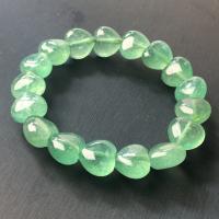 Quartz Bracelets, Strawberry Quartz, Heart, for woman, green, 12x7mm, Length:Approx 18 cm, Sold By PC