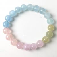 Gemstone Bracelets, Morganite, Round, different size for choice & for woman, mixed colors, Length:Approx 18 cm, Sold By PC