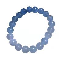 Gemstone Bracelets, Aquamarine, Round, Unisex & different size for choice, blue, Length:Approx 18 cm, Sold By PC