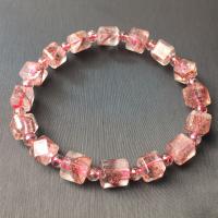 Quartz Bracelets, Super Seven Crystal, Square, different size for choice & for woman, pink, Length:Approx 18 cm, Sold By PC