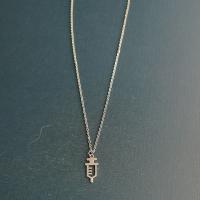 Titanium Steel Necklace Syringe Vacuum Ion Plating Unisex & hollow Length Approx 50 cm Sold By PC