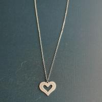 Titanstahl Halskette, Herz, unisex & verschiedene Stile für Wahl & hohl, keine, 20x18mm, Länge ca. 50 cm, verkauft von PC