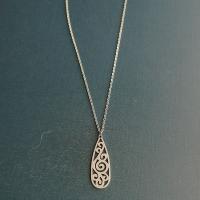 Titanium Steel Necklace Teardrop Vacuum Ion Plating Unisex & hollow Length Approx 50 cm Sold By PC