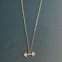 Titanstahl Halskette, Hantel, unisex & verschiedene Stile für Wahl, keine, 20x10mm, Länge:ca. 50 cm, verkauft von PC