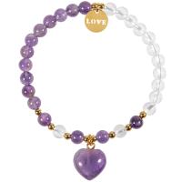 Gemstone Bracelets Zinc Alloy with Gemstone Heart fashion jewelry & for woman nickel lead & cadmium free 15mm Sold Per Approx 7.09 Inch Strand