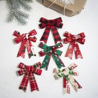 paño arco de la cinta, Lazo, estampado, Bricolaje & Joyas de Navidad & diverso tamaño para la opción, más colores para la opción, 3PCs/Bolsa, Vendido por Bolsa