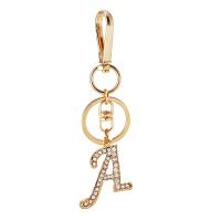 Zinc Alloy Key Clasp Alphabet Letter gold color plated for woman & with rhinestone & hollow nickel lead & cadmium free Sold By PC