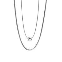 Titanium stål halskæde, Twist, Dobbelt lag & Unisex & slange kæde, flere farver til valg, Længde Ca. 16-19.6 inch, Solgt af PC