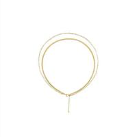 Titanstahl Halskette, Doppelschicht & Schlangekette & für Frau, keine, Länge ca. 16-19.6 ZollInch, verkauft von PC