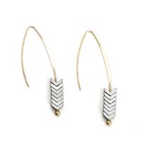Zinc Alloy Drop Earrings Geometrical Pattern gold color plated vintage & stoving varnish & for woman 50mm Sold By Pair