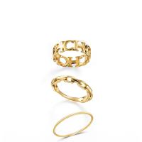 Edelstahl Ringe, 304 Edelstahl, vergoldet, verschiedene Größen vorhanden & für Frau & hohl, keine, Größe:7-8, verkauft von PC