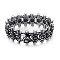 Titanium Steel Bracelet, Skull, for man, original color, 26mm, Length:Approx 8.46 Inch, Sold By PC