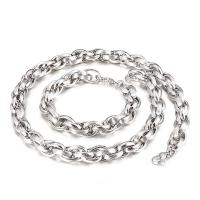 Titanium Steel Bracelet and Necklace, electrolyzation, different size for choice & for man, original color, Sold By PC