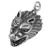 Stainless Steel Animal Pendants, 316 Stainless Steel, Wolf, DIY, original color, 28.50x50x16mm, Hole:Approx 6mm, Sold By PC