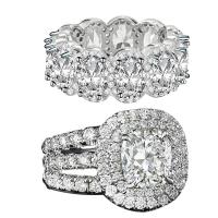 Fashion Brass Ring Sæt, Messing, forgyldt, mode smykker & forskellig størrelse for valg & Micro Pave cubic zirconia & for kvinde, flere farver til valg, 51x27mm, Solgt af PC