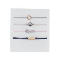 Zinc Alloy Bracelet with Nylon Cord plated 4 pieces & fashion jewelry & for woman multi-colored Length 1626 cm Sold By Set
