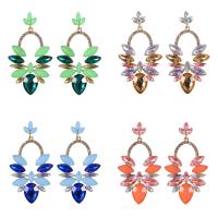 Rhinestone Earring, Tibetan Style, fashion jewelry & for woman & with rhinestone, more colors for choice, 72x37mm, Sold By Pair