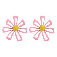 Zinc Alloy Stud Earring Flower stoving varnish fashion jewelry & for woman Sold By Pair
