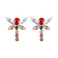 Rhinestone Earring, Tibetan Style, fashion jewelry & for woman & with rhinestone, more colors for choice, 42x32mm, Sold By Pair