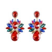 Rhinestone Earring, Tibetan Style, fashion jewelry & for woman & with rhinestone, more colors for choice, 70x41mm, Sold By Pair
