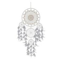 Fashion Dream Catcher, Feather, hanging, white, 1100mm, Sold By PC
