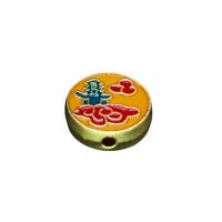 Imitation Cloisonne Tibetan Style Beads, with Cloisonne, Flat Round, sang gold plated, DIY & enamel, more colors for choice, nickel, lead & cadmium free, 12x4mm, Sold By PC