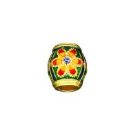 Imitation Cloisonne Tibetan Style Beads, with Cloisonne, barrel, sang gold plated, DIY & enamel, more colors for choice, nickel, lead & cadmium free, 10x12mm, Sold By PC