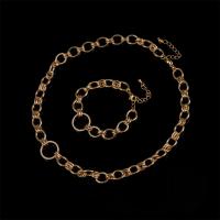 Brass Jewelry Set bracelet & necklace Donut plated Adjustable & for woman & with rhinestone nickel lead & cadmium free Sold By PC