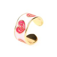 Brass Finger Ring, gold color plated, Adjustable & for woman & enamel, more colors for choice, nickel, lead & cadmium free, 10mm, Inner Diameter:Approx 20mm, Sold By PC