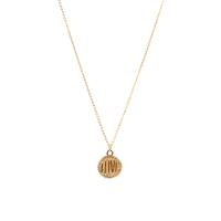 Brass Necklace Flat Round gold color plated & for woman nickel lead & cadmium free Sold By PC