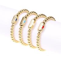 Brass Bracelet & Bangle gold color plated elastic & for woman & enamel nickel lead & cadmium free Length Approx 16-17 cm Sold By PC