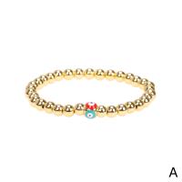 Brass Bracelet & Bangle, gold color plated, elastic & for woman & enamel, more colors for choice, nickel, lead & cadmium free, Length:Approx 16 cm, Sold By PC