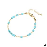 Gemstone Bracelets Brass with Seedbead & Gemstone gold color plated Adjustable & for woman nickel lead & cadmium free Length Approx 16-22 cm Sold By PC