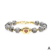 Gemstone Bracelets, Brass, with Cubic Zirconia & Gemstone, Square, gold color plated, Adjustable & different materials for choice & for woman & faceted, more colors for choice, nickel, lead & cadmium free, 4mm,8mm,9mm, Length:Approx 16-22 cm, Sold By PC
