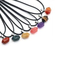 Gemstone Pendants Jewelry with Zinc Alloy Bullet silver color plated Sold By PC