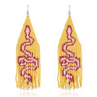 Fashion Fringe Earrings, Seedbead, handmade, for woman, 40x133mm, Sold By Pair