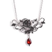 Zinc Alloy Necklace with Crystal Rose silver color plated Halloween Design & Unisex nickel lead & cadmium free Length 15.75 Inch Sold By PC