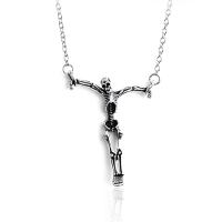 Zinc Alloy Necklace Skeleton silver color plated Halloween Design & Unisex silver color nickel lead & cadmium free Length 15.75 Inch Sold By PC