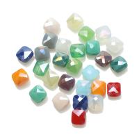 Kristall-Perlen, Kristall, Quadrat, AB Farben plattiert, DIY & facettierte, mehrere Farben vorhanden, 6x6mm, ca. 98PCs/Strang, verkauft von Strang