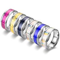 Палец кольцо из нержавеющей стали, Нержавеющая сталь 304, эпоксидная смола, ювелирные изделия моды & Мужская & разный размер для выбора, Много цветов для выбора, 8mm, продается PC