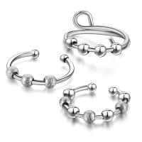 304 roestvrij staal Open Finger Ring, mode sieraden & uniseks & verschillende stijlen voor de keuze, zilver, Verkocht door PC