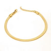 Stainless Steel Jewelry Bracelet 304 Stainless Steel with 1.18inch extender chain 18K gold plated fashion jewelry & for woman golden Length Approx 7.09 Inch Sold By PC