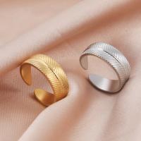 304 Stainless Steel Cuff Finger Ring, fashion jewelry & for woman, more colors for choice, 8.20x1.50mm, Sold By PC