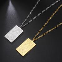 Stainless Steel Jewelry Necklace 304 Stainless Steel Rectangle Vacuum Ion Plating fashion jewelry & for man Sold Per Approx 23.62 Inch Strand