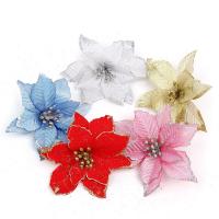 Cloth Christmas Artificial Flower, handmade, DIY & Christmas jewelry, more colors for choice, 130mm, Sold By PC