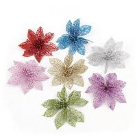 PVC Plastic Christmas Artificial Flower with Sequins handmade DIY & Christmas jewelry & hollow Sold By PC