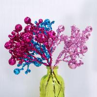 PVC-пластик Рождественский искусственный цветок, с Блестки & PE пена, Форма цветка, Связанный вручную, DIY & Рождественские украшения & разный размер для выбора, Много цветов для выбора, продается PC