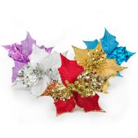 Velveteen Christmas Artificial Flower with Sequins handmade DIY & Christmas jewelry Sold By PC